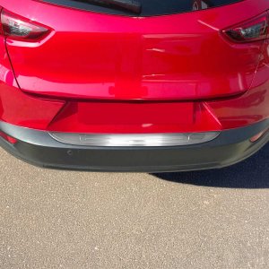 Mazda CX-3 Rear Bumper Sill Cover - Omac - S.Steel - Gloss Silver - '16-'21